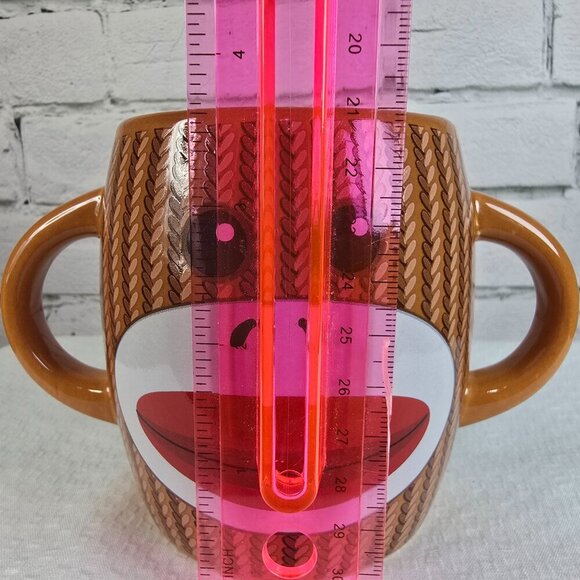 SOCK MONKEY DOUBLE HANDLED MUG BY GALERIE EUC NOSTALGIC VIBE - Picture 2 of 5